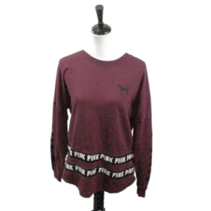 PINK Victoria's Secret Burgandy Long Sleeve Tunic Size Medium